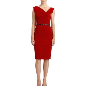 Black Halo “Jackie O” cocktail dress in red, size 6.